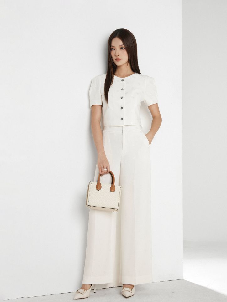 Quần ống suông lụa nhân tạo 