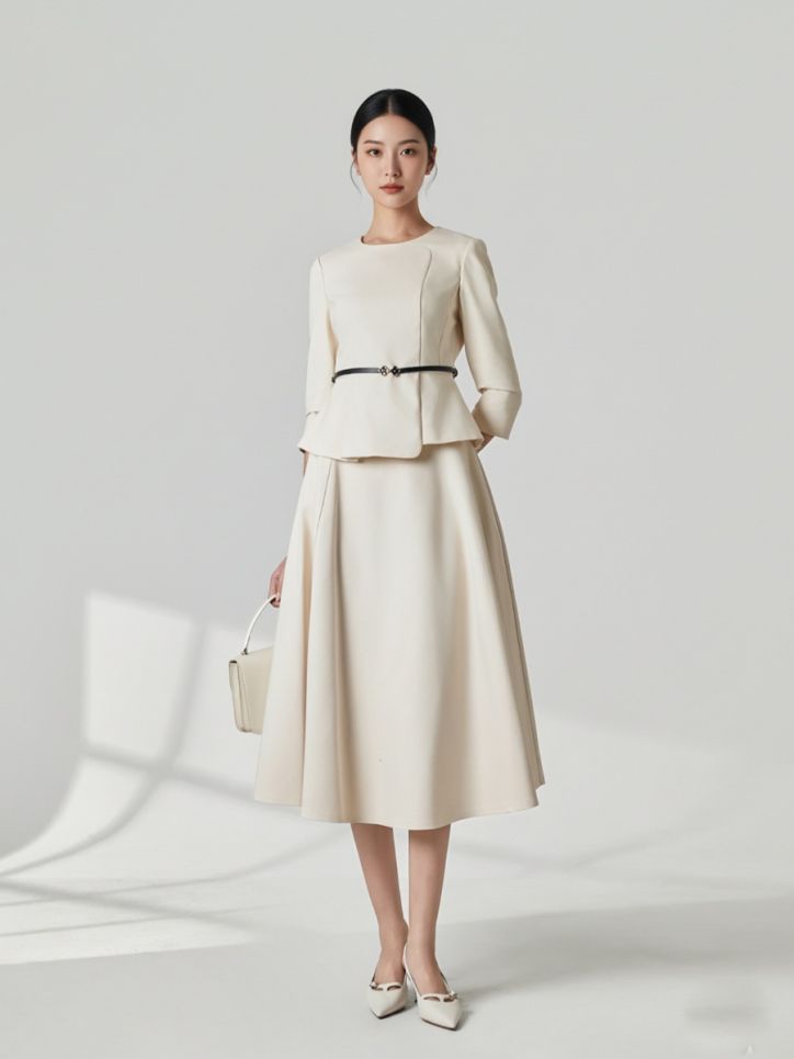 Chân váy khaki 2 lớp cạp rời