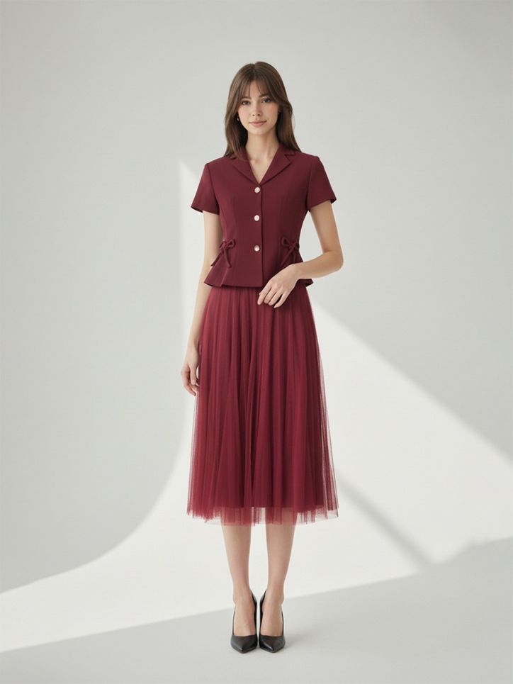 Chân váy lưới cạp thường