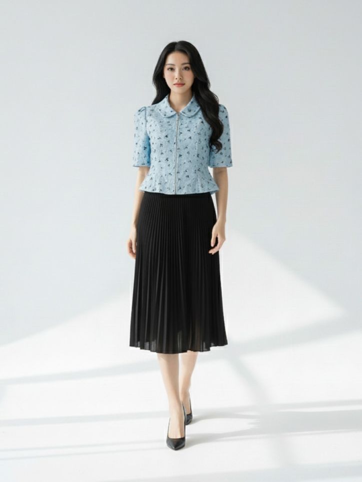 Chân váy tuytxi 2 lớp cạp rời