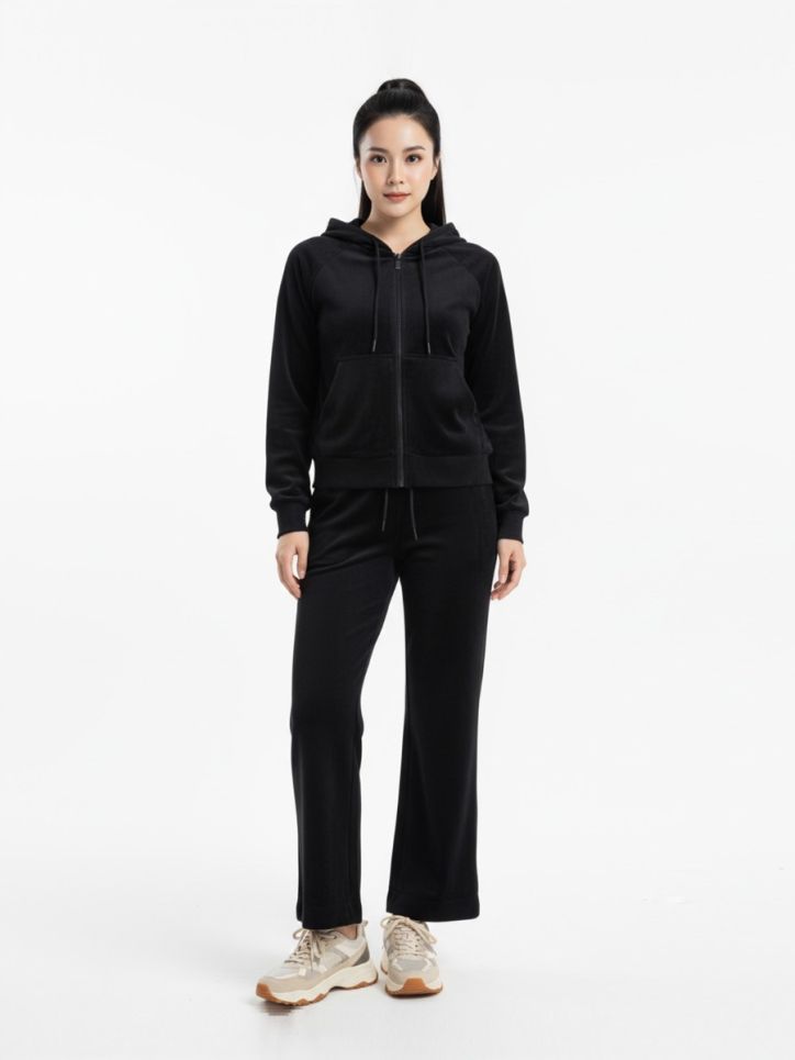 Quần ống vẩy nhung cạp chun luồn dây