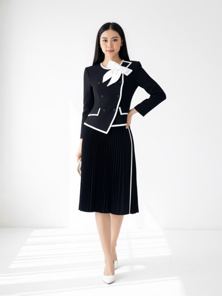 Chân váy tuytxi 2 lớp dáng vừa