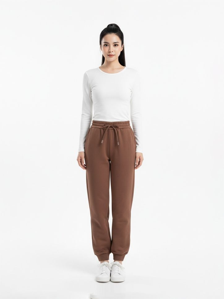 Quần dài bo gấu nỉ cạp chun