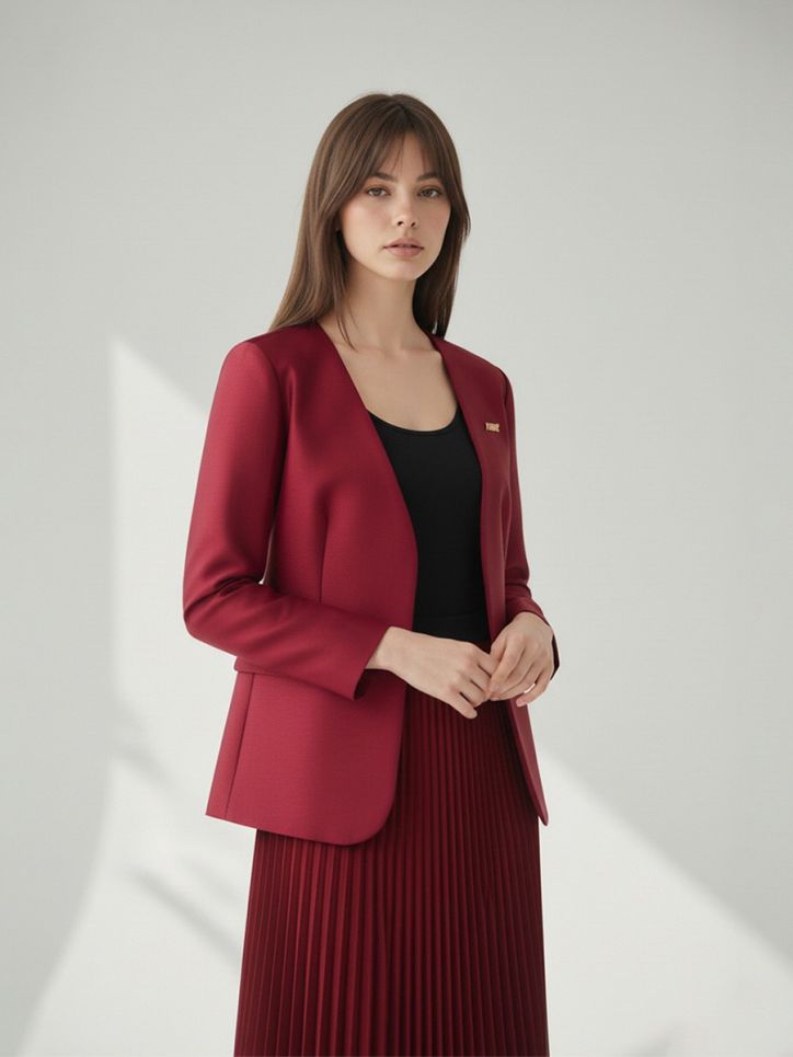 Áo Vest dáng suông rộng logo cài