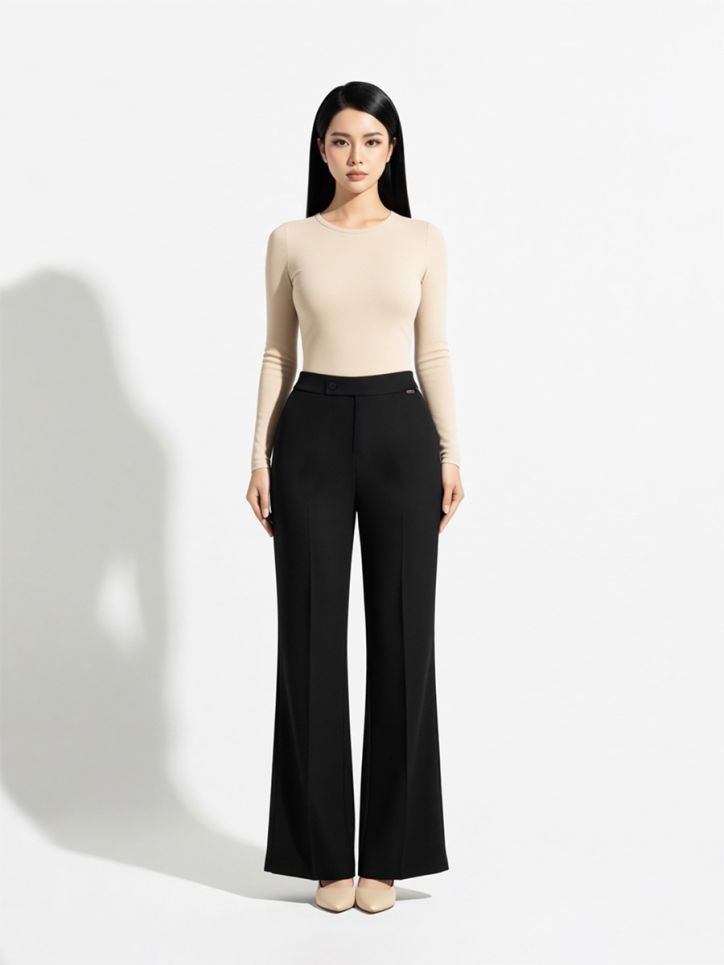 Quần Âu đính logo