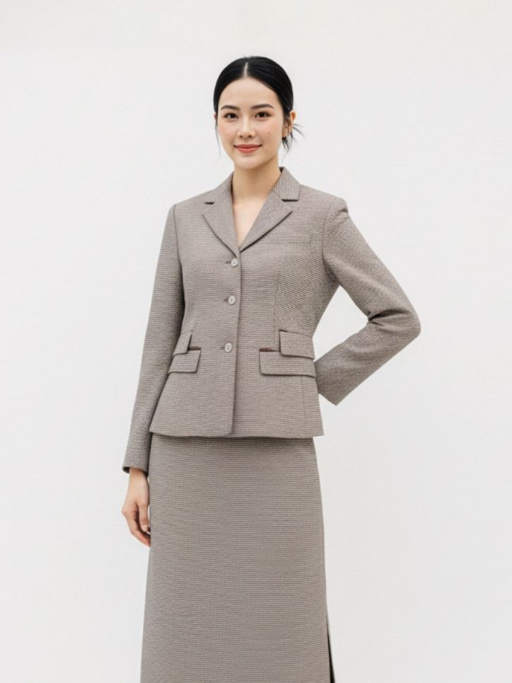 Áo vest tuytxi 2 lớp cổ hai ve liền