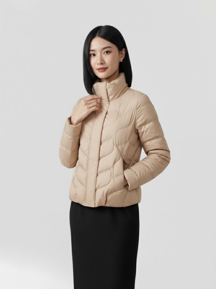 Áo khoác lông vũ cổ cao 3.5-4.5cm