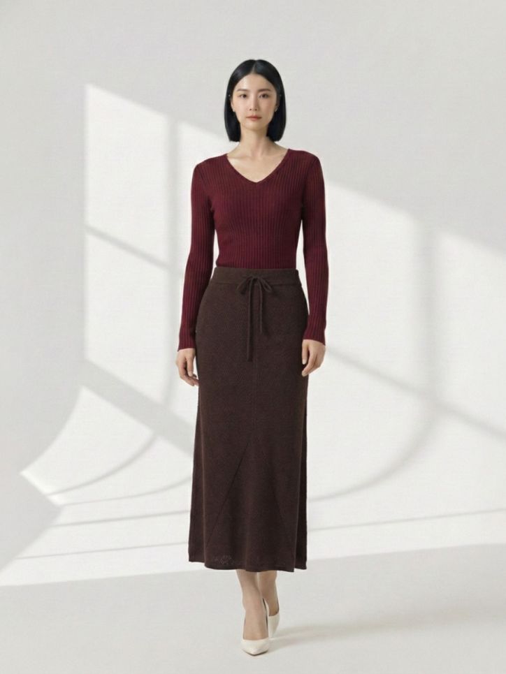 Chân váy len cạp chun