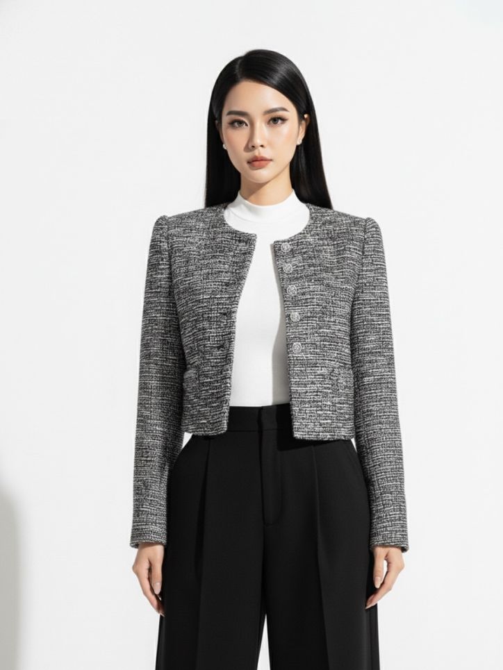 Áo vest dạ 2 lớp dáng lửng