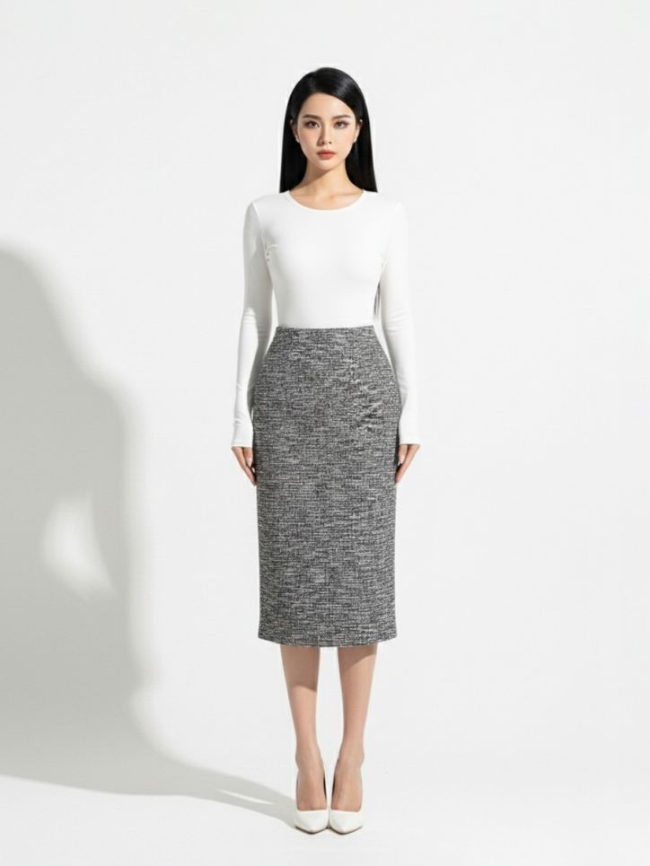 Chân váy dạ 2 lớp cạp liền chun