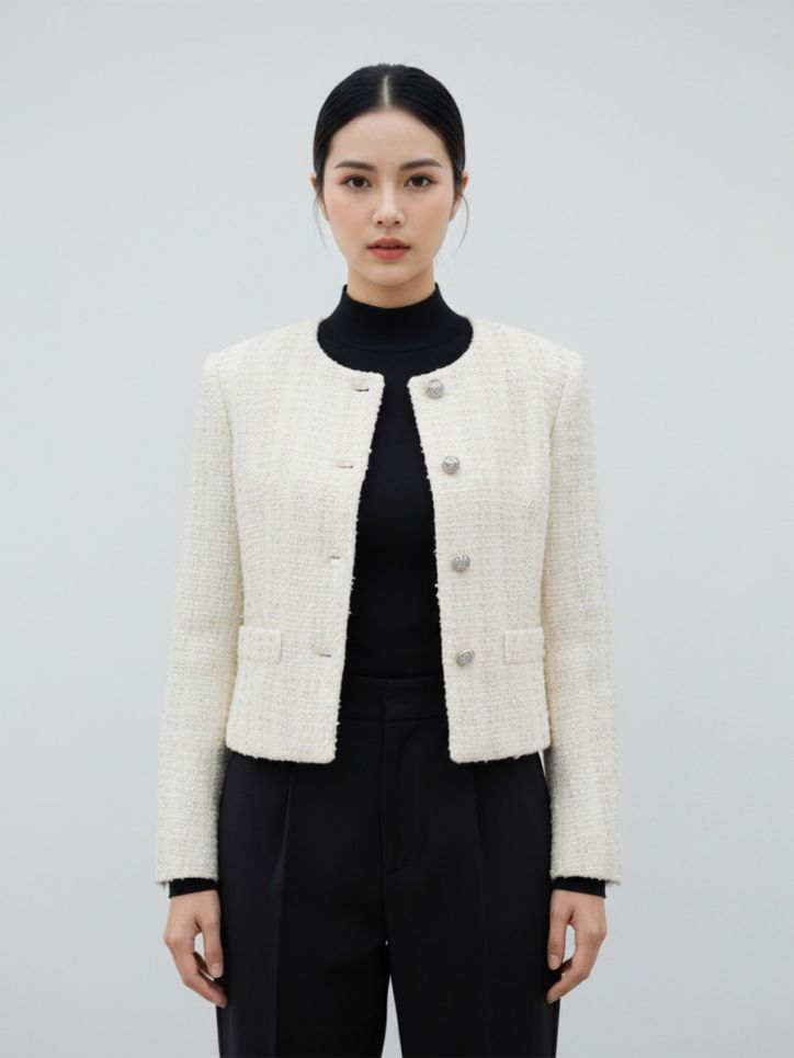 Áo vest dạ 2 lớp cổ tròn