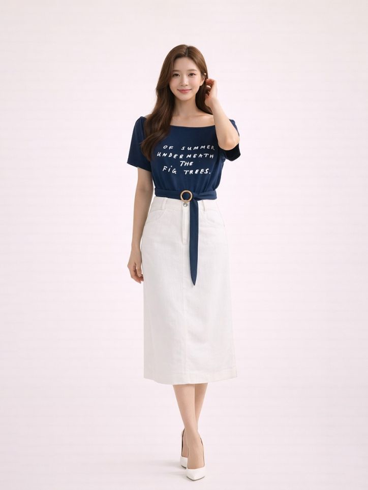 Chân váy đũi dáng suông dài