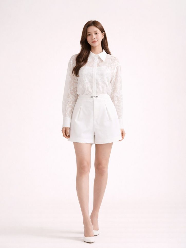 Quần short đũi ốp dây kẹp khuyên đai trang trí