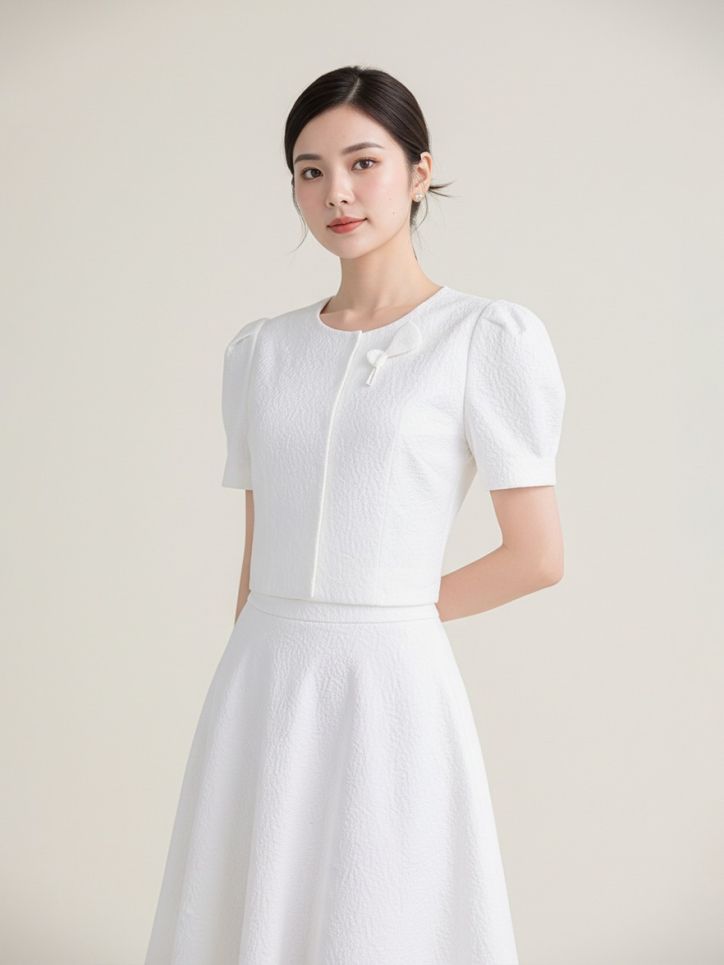 Áo ký giả vải xốp đính hoa trang trí