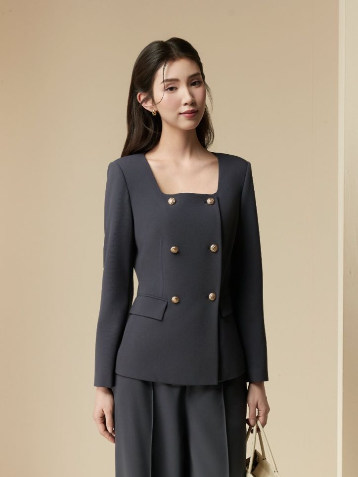 Áo vest tuytxi 2 lớp cổ vuông